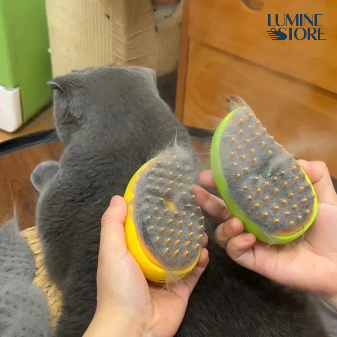 Cepillo de Vapor 3 en 1 para Gatos – Menos Pelo, Más Bienestar