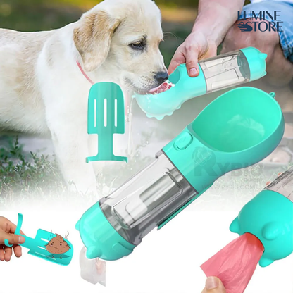 Botella Portátil 4 En 1 Multifuncional Para Mascotas