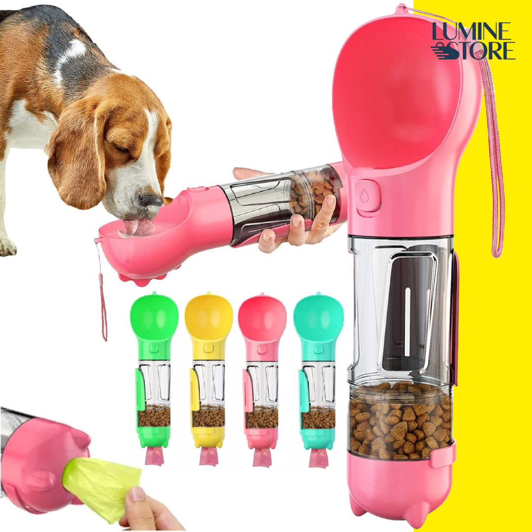 Botella Portátil 4 En 1 Multifuncional Para Mascotas